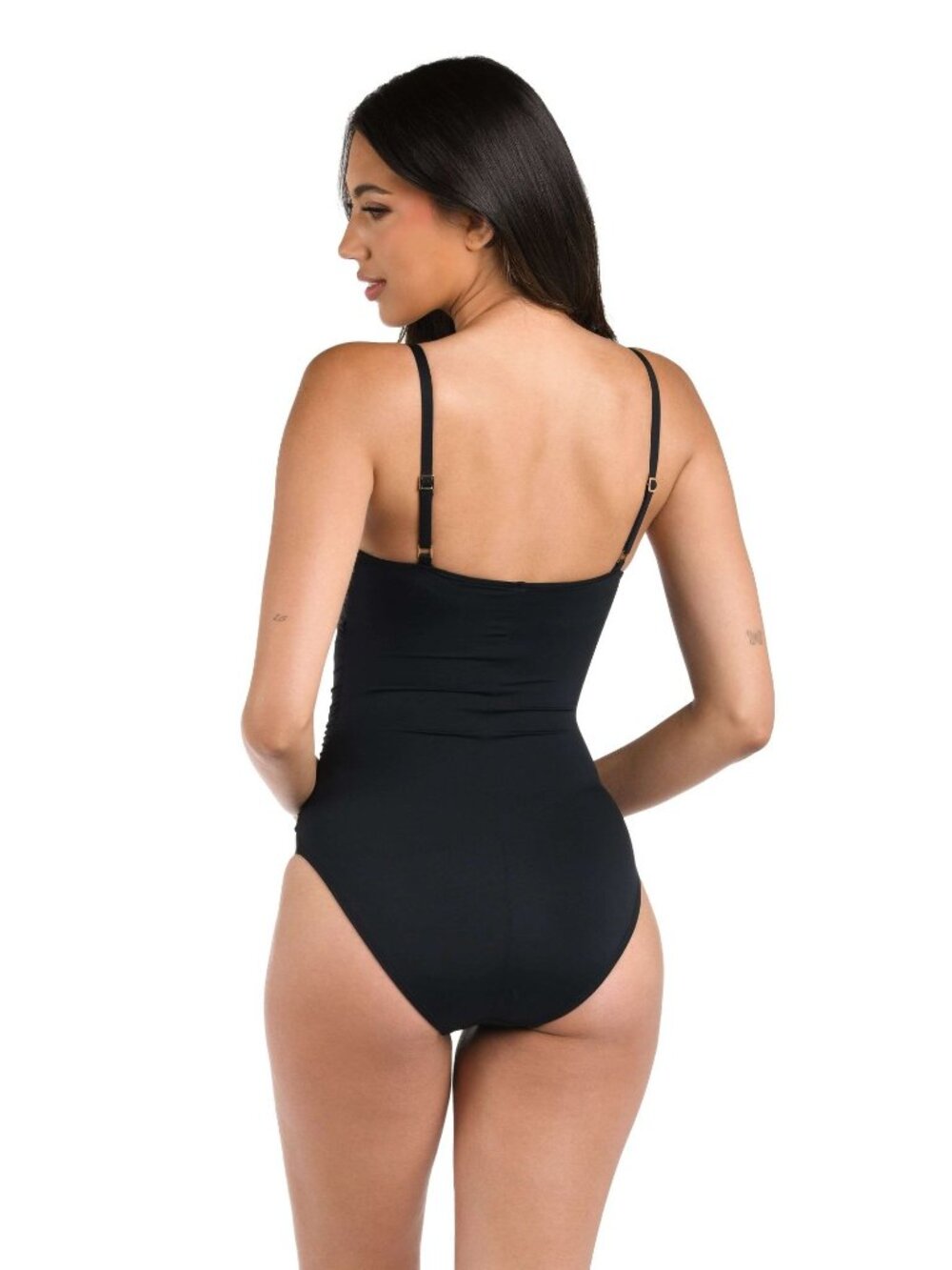 La Blanca Island Goddess One Piece Swimsuit Black Size 16 NEW - Picture 2 of 7
